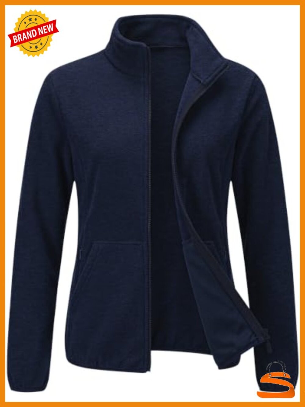 Womens Full Zip Fleece Jacket with 6 Pockets